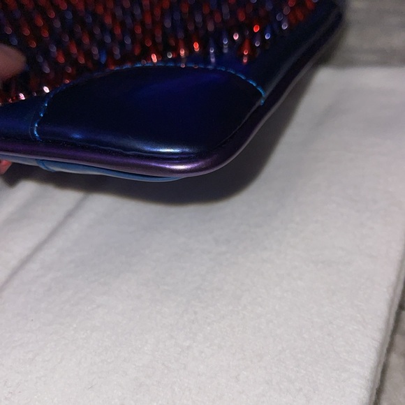 Christian Louboutin preloved clutch great condition color blue n purple studs - Picture 3 of 12